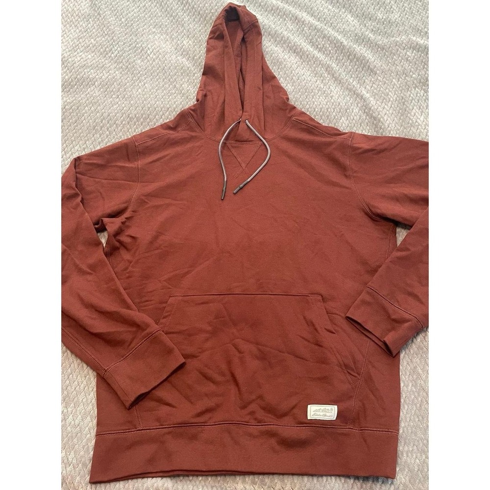 Mens Eddie Bauer Hoodie Pullover Sweatshirt - Reddish Brown - Size Medium